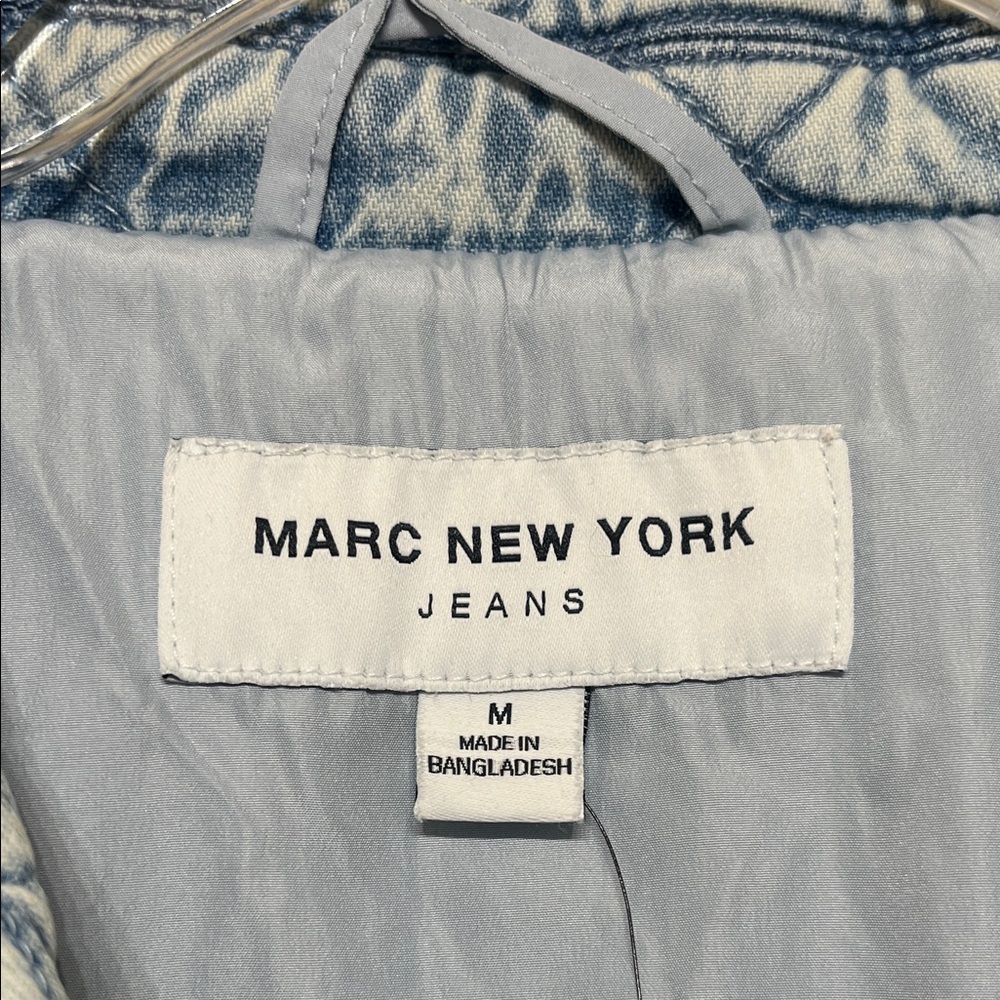 Marc New York Women’s Size Medium Light Blue Quilted Denim Jacket - Picture 2 of 11